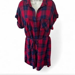 Rails Red and Blue Plaid Shirt Size M